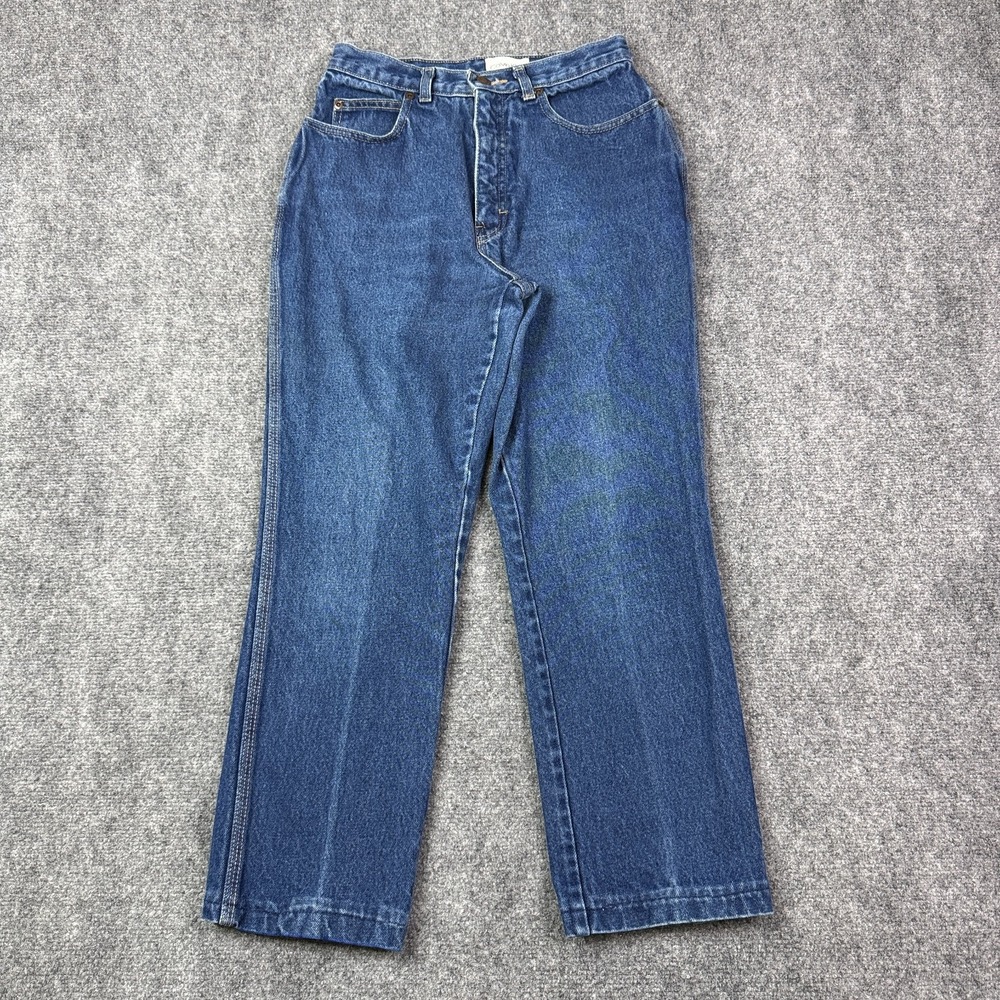 Calvin Klein Womens Mom Jeans 13 High Rise Straight Leg Blue Cotton USA Vintage